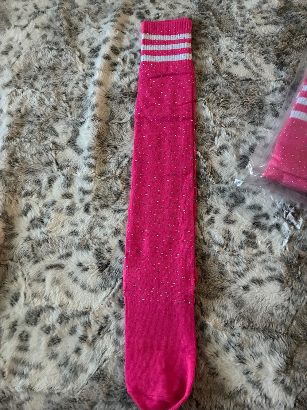 Pink Girls 6 Sock Set with White Stripes perfect for softball team - Picture 4 of 7